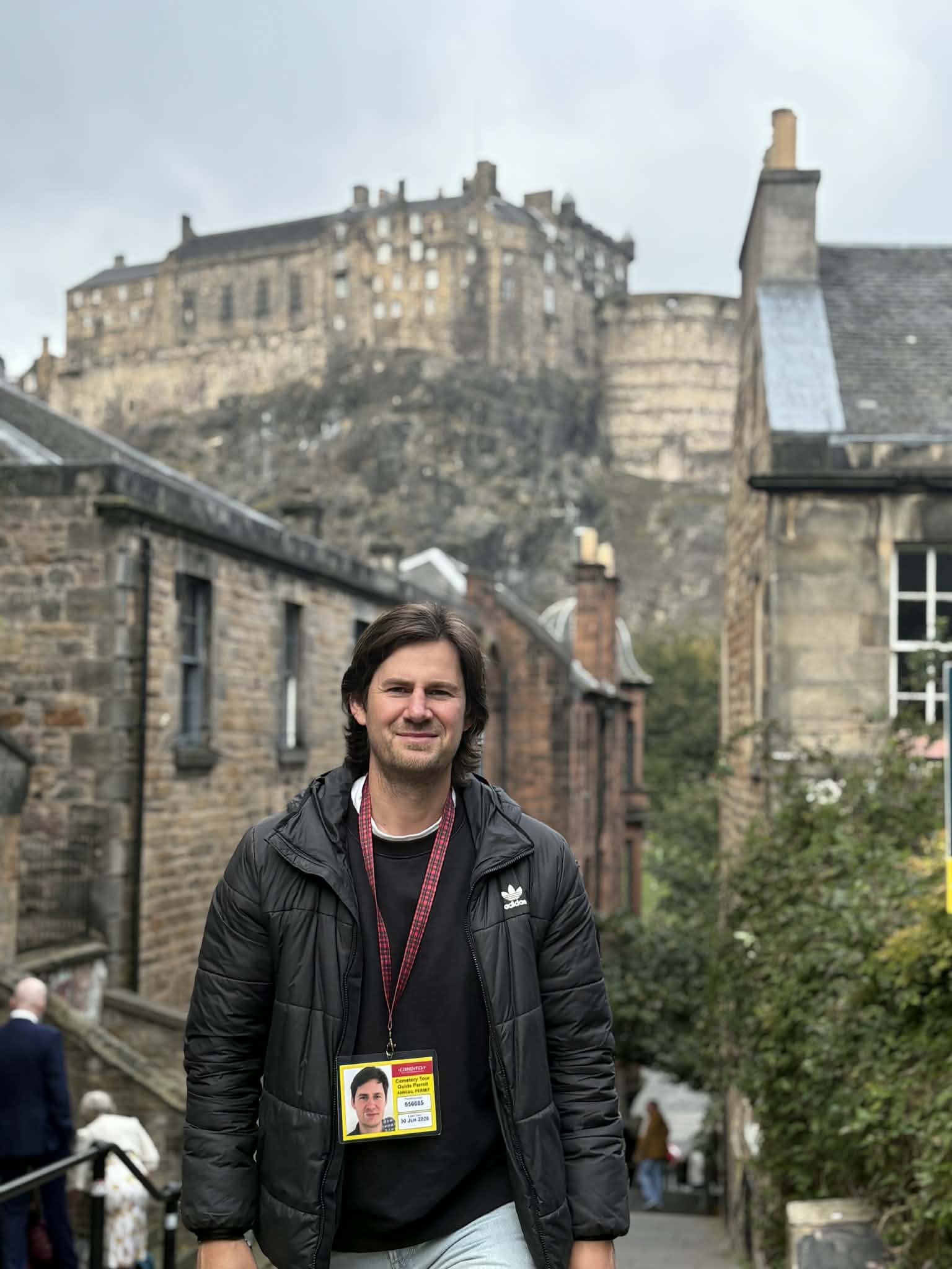 Joe leading tours in Edinburgh